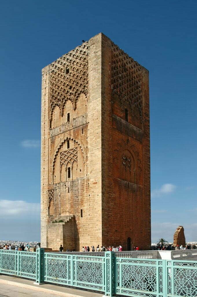 Hassan Tower in Rabat under a blue sky