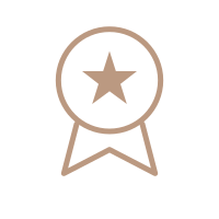 Award ribbon icon with a star in the center, representing achievement or excellence.